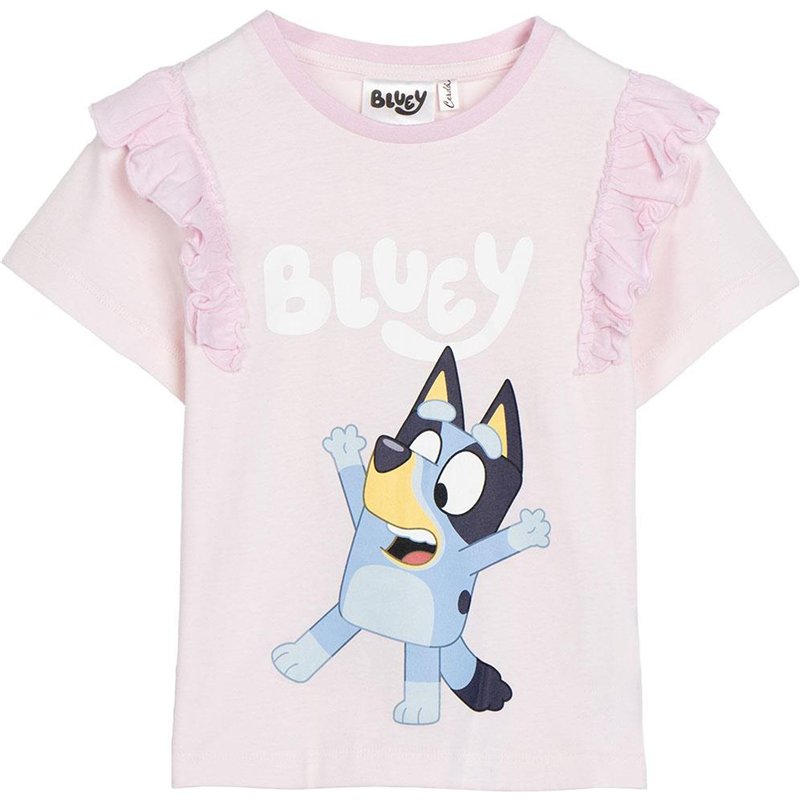 Bluey Camiseta de Manga Corta Infantil Rosa Claro-Marca EAN: 8445484498288-Talla: 3 Años T-Shirt à Manches Courtes pour Enfant R