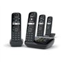 GIGASET Téléphone Fixe AS690 A Quattro Noir