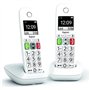 Téléphone Fixe sans Fil - GIGASET - E290 Duo Blanc - Grand écran - Larges touches - Audio Boost