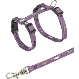 Junior harnais chaton avec laisse - TRIXIE - Motif chat - 2133 cm / 8 mm - 1