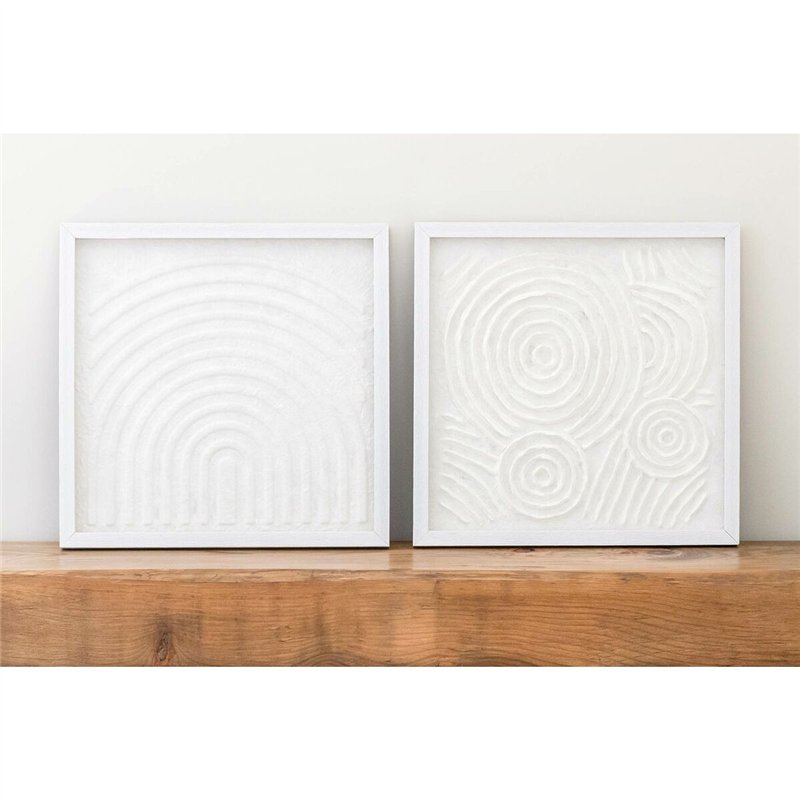 Image secondaire de Cadre Home ESPRIT Blanc Naturel Moderne Scandinave 35 x 2 x 35 cm