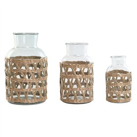 Vase Home ESPRIT Naturel Verre 18