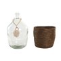 Vase Home ESPRIT Transparent Brun foncé Verre Naturel Colonial 26 x 26 x 39 cm
