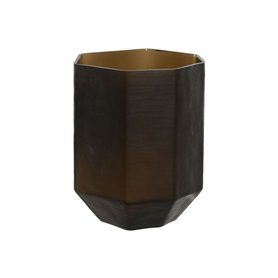 Vase Home ESPRIT Gris foncé Verre Moderne 18 x 18 x 22 cm