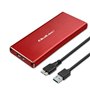 Boîtier Externe Qoltec 51831 Rouge