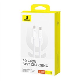 Câble USB-C vers USB-C Baseus P10365200211-02 Blanc 1 m
