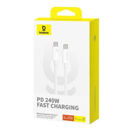 Câble USB-C vers USB-C Baseus P10365200211-02 Blanc 1 m