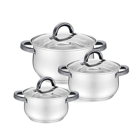 Marmite avec couvercle Feel Maestro MR-3522-6M-BLACK Argenté Acier Acier inoxydable Ø 18 cm Ø 20 cm Ø 16 cm 2
