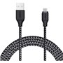 Câble USB vers micro USB Aukey CB-AM2 Blanc Noir 2 m