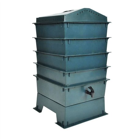 vidaXL Lombricomposteur 4 Plateaux Vermicomposteur Poubelle Bac à Compost