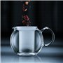 Bodum - 1830-294 - Assam - Théière à Piston en Verre - Filtre et Couvercle en Plastique - 1.0 L - Rouge