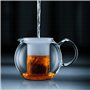 Bodum - 1830-294 - Assam - Théière à Piston en Verre - Filtre et Couvercle en Plastique - 1.0 L - Rouge