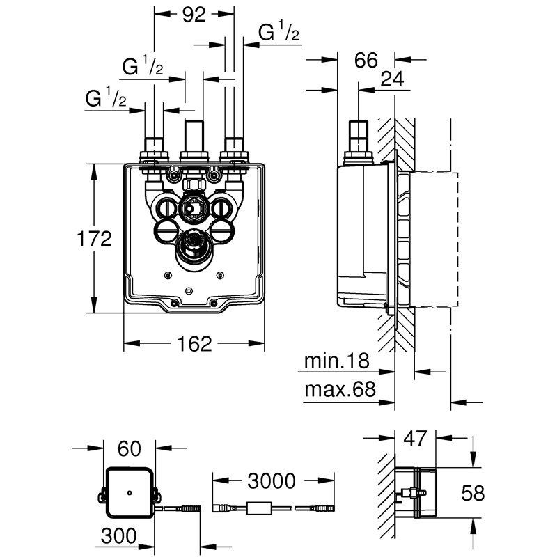 Image secondaire de GROHE Corps Encastré pour Mitigeur Digital Eurosmart CE 36416000 (Import Allemagne)