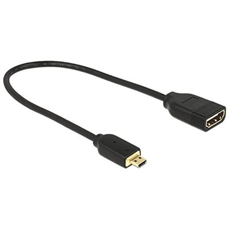 DELOCK Cable HDMI Micro-D Macho HDMI-A HEMBRA 3D 4K 20 CM