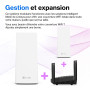 Linksys Système Wi-Fi 5 Mesh Triple Bande Velop Whw0303 Ac2200 (Routeur Wlan, Répéteur Amplificateur de Signal Jusqu&Apos;à 525 