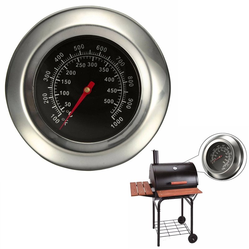 Itian Thermomètre en Acier Inoxydable pour Barbecue, Thermometer de Barbecue BBQ Grill avec Sonde