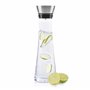 HI Carafe à eau en verre (1 litre) – Carafe en verre avec couvercle et bec verseur