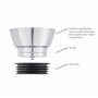 HI Carafe à eau en verre (1 litre) – Carafe en verre avec couvercle et bec verseur, bouteille d'eau en verre et acier inoxydable