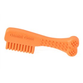 CHAPUIS SELLERIE Jouet Brosse à Dent à Mâcher Caoutchouc Naturel Orange pour Chien Longueur 14 cm Taille M