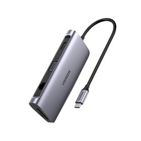 UGREEN Hub USB C HDMI VGA Adaptateur USB C Ethernet Gigabit 1000 Mbps 9 en 1 Dock Multi Ports PD 100W 3 Sorties USB 3.0 5Gbps Co