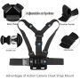 TEKCAM Harnais Poitrine Fixation Bandeau Compatible avec GoPro Hero 13/12/11/10/9/8/ AKASO V50X Brave 7/ GOOKAM/Jadfezy/Dragon T