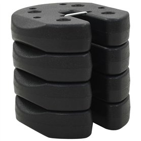 vidaXL 4X Poids pour Belvédère Noir Béton Poids pour Chapiteau Tonnelle Tente