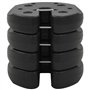 vidaXL 4X Poids pour Belvédère Noir Béton Poids pour Chapiteau Tonnelle Tente