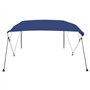 vidaXL Auvent Bimini à 4 Arceaux Auvent de Bateau Couverture de Bateau Abri de Bateau Résistant aux UV Extérieur Bleu 243x196x13