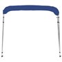 vidaXL Auvent Bimini à 4 Arceaux Auvent de Bateau Couverture de Bateau Abri de Bateau Résistant aux UV Extérieur Bleu 243x196x13