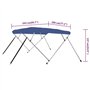 vidaXL Auvent Bimini à 4 Arceaux Auvent de Bateau Couverture de Bateau Abri de Bateau Résistant aux UV Extérieur Bleu 243x196x13