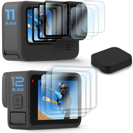 FiTSTILL [9 Pièces Protecteur d'écran pour Go Pro Hero 12/11/ 10/9 Black