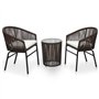 vidaXL Ensemble de Meubles de Jardin 3 pièces avec Coussins en rotin PVC Marron