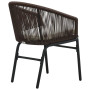 vidaXL Ensemble de Meubles de Jardin 3 pièces avec Coussins en rotin PVC Marron