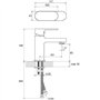 Mitigeur de Lavabo | Mitigeur monocommande | Mitigeur sans bonde | Hauteur 149 mm | Chromé | RAVAK