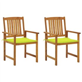 vidaXL 2X Chaises de Jardin avec Coussins Sièges de Patio Chaises de Terrasse Sièges d'Extérieur Chaises de Plage Camping Bois d