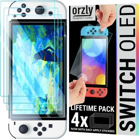Orzly Verre Trempé Protection compatible pour Nintendo Switch OLED model 2024 console
