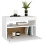 vidaXL Table de Chevet, Armoire de Nuit avec Rangement, Armoire de Lit, Meuble de Chambre à Coucher, Moderne, avec Lumières LED 