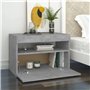 vidaXL Table de Chevet avec Lumières LED, Armoire de Nuit avec Rangement, Armoire de Lit, Meuble de Chambre à Coucher, Moderne, 