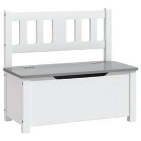 vidaXL Banc de Rangement pour Enfants Coffre de Rangement Banc de Stockage Chambre à Coucher Maison Intérieur Blanc et Gris 60x3