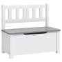vidaXL Banc de Rangement pour Enfants Coffre de Rangement Banc de Stockage Chambre à Coucher Maison Intérieur Blanc et Gris 60x3