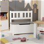vidaXL Banc de Rangement pour Enfants Coffre de Rangement Banc de Stockage Chambre à Coucher Maison Intérieur Blanc et Gris 60x3