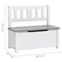 vidaXL Banc de Rangement pour Enfants Coffre de Rangement Banc de Stockage Chambre à Coucher Maison Intérieur Blanc et Gris 60x3