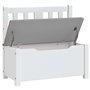 vidaXL Banc de Rangement pour Enfants Coffre de Rangement Banc de Stockage Chambre à Coucher Maison Intérieur Blanc et Gris 60x3