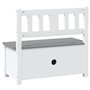 vidaXL Banc de Rangement pour Enfants Coffre de Rangement Banc de Stockage Chambre à Coucher Maison Intérieur Blanc et Gris 60x3