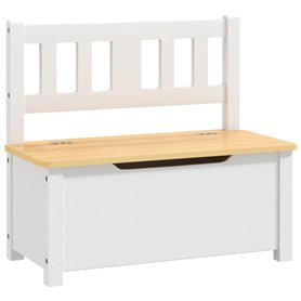 vidaXL Banc de Rangement pour Enfants Coffre de Rangement Banc de Stockage Chambre à Coucher Maison Intérieur Blanc et Beige 60x
