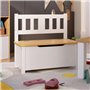 vidaXL Banc de Rangement pour Enfants Coffre de Rangement Banc de Stockage Chambre à Coucher Maison Intérieur Blanc et Beige 60x