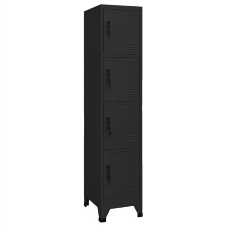 vidaXL Armoire à Casiers Classeur Meuble de Rangement d'Equipements de Sport Produits de Nettoyage Intérieur Bureau Noir 38x45x1