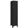 vidaXL Armoire à Casiers Classeur Meuble de Rangement d'Equipements de Sport Produits de Nettoyage Intérieur Bureau Noir 38x45x1