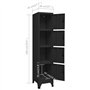 vidaXL Armoire à Casiers Classeur Meuble de Rangement d'Equipements de Sport Produits de Nettoyage Intérieur Bureau Noir 38x45x1
