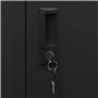 vidaXL Armoire à Casiers Classeur Meuble de Rangement d'Equipements de Sport Produits de Nettoyage Intérieur Bureau Noir 38x45x1